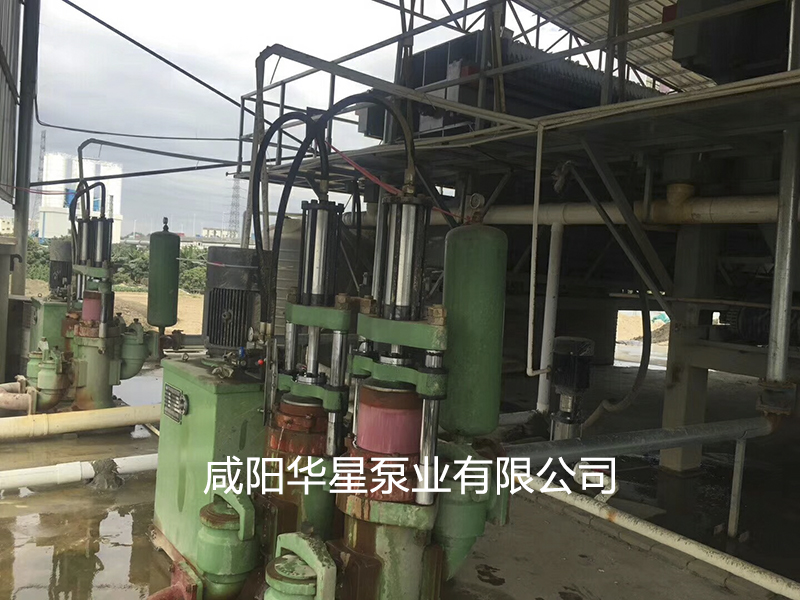 污水處理廠使用華星柱塞泥漿泵現場